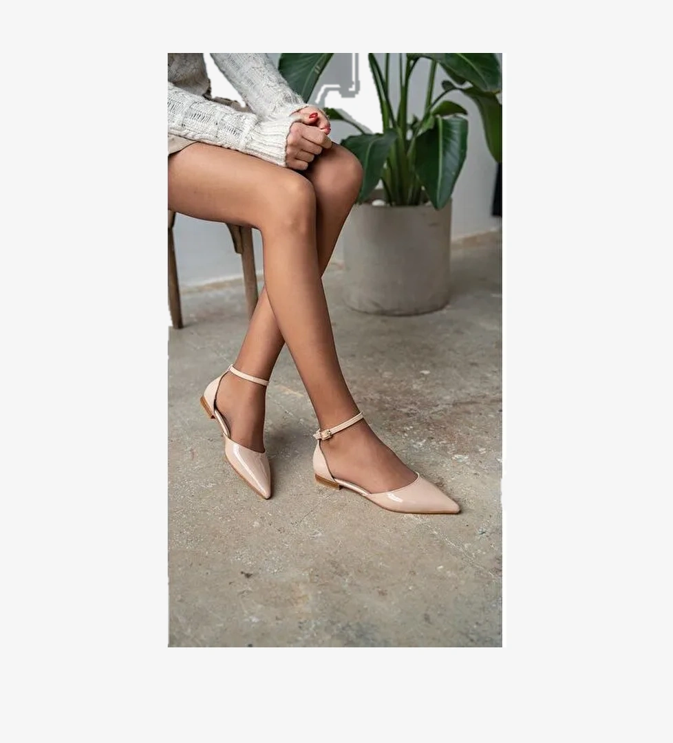 Ece'nin Butiği Bej Kadın Rugan Babet Yannick-197 - Görsel 1