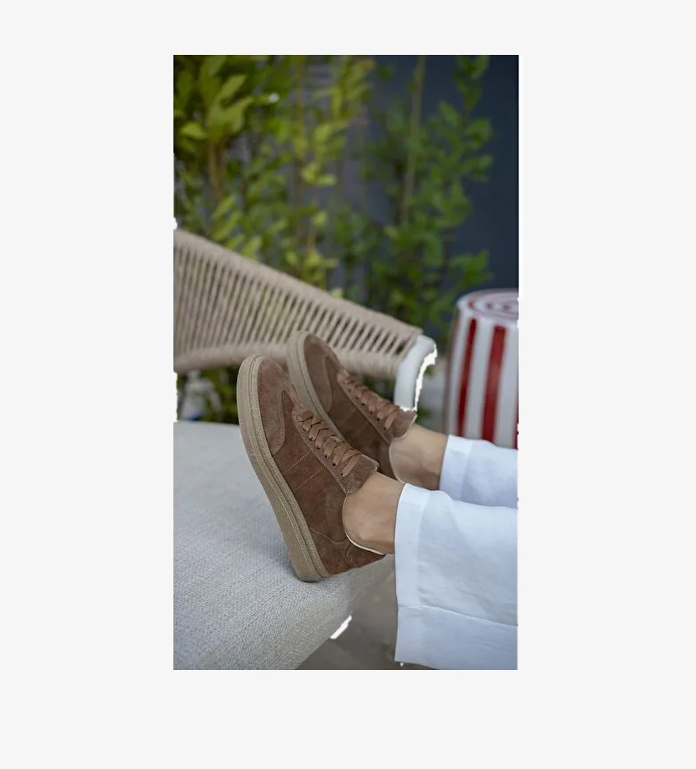 Ece'nin Butiği Taba Kadın Süet Sneaker Orsic-71 - Görsel 1