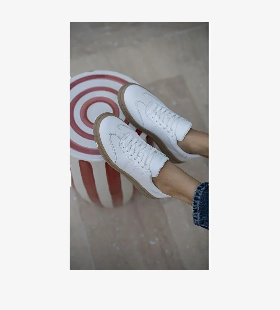 Ece'nin Butiği Beyaz Kadın Deri Sneaker Orsic-2 - Görsel 1