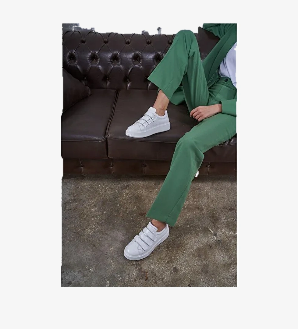 Ece'nin Butiği Beyaz Kadın Deri Sneaker Hanna-48 - Görsel 1