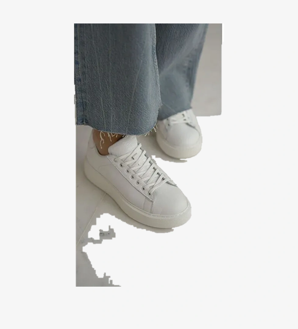 Ece'nin Butiği Siyah Kadın Deri Sneaker Cool-1 - Görsel 1