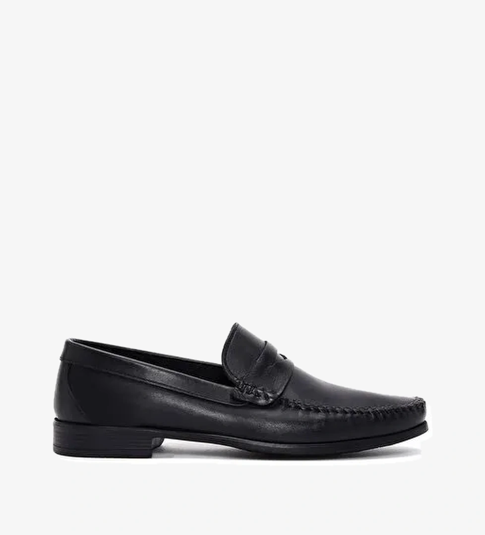 Erkek Siyah Deri Casual Loafer 25SFD754118 - Görsel 1