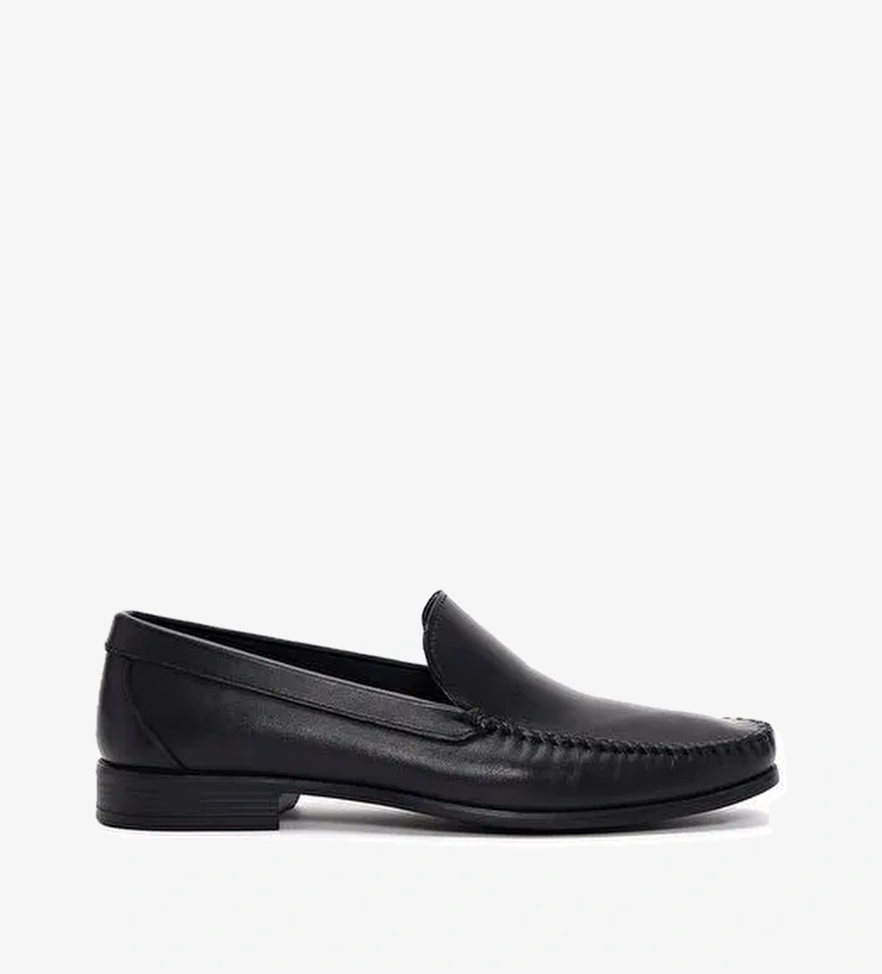Erkek Siyah Deri Casual Loafer 25SFD754018 - Görsel 1