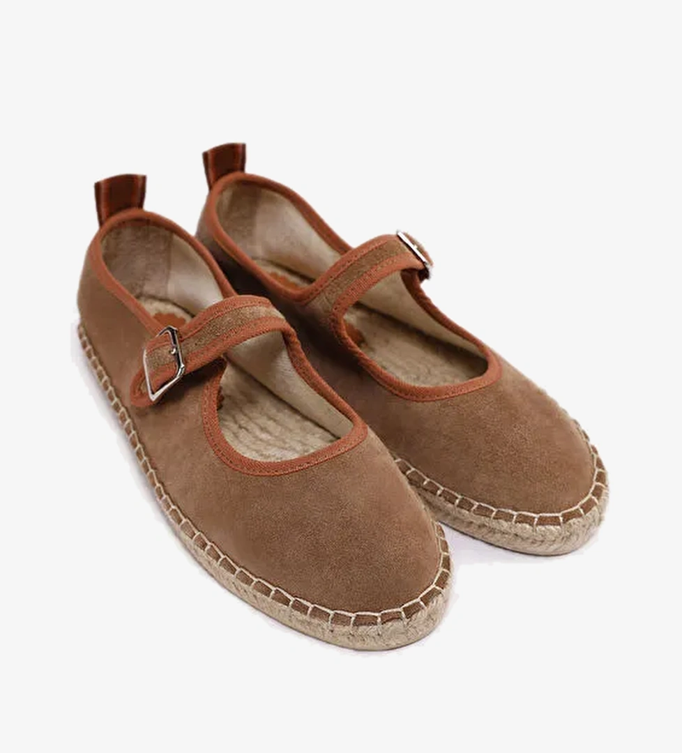 RENK DETAYLI DERİ ESPADRİL - Görsel 1