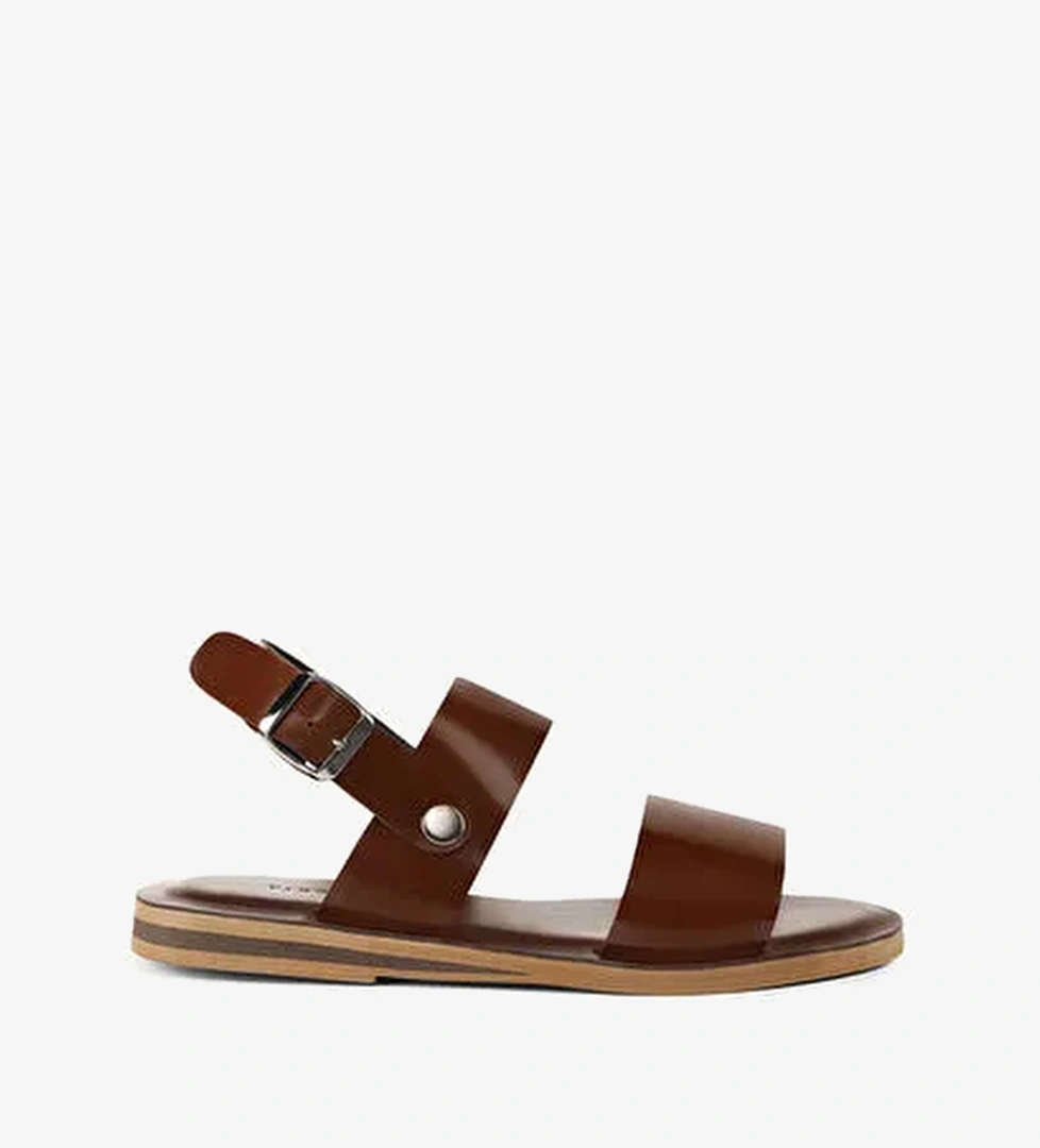 Yargıcı Kahverengi Erkek Deri Sandalet 24YEAY4490X - Görsel 1