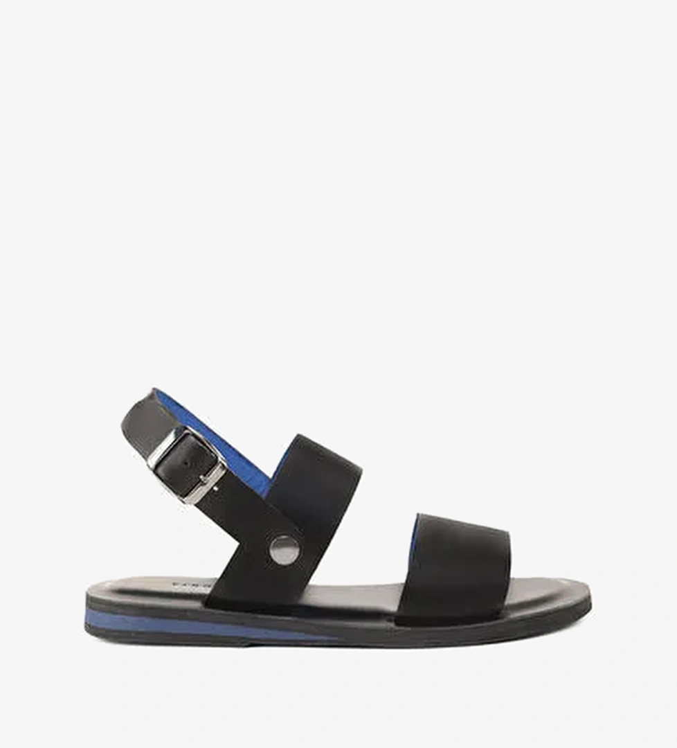 Yargıcı Siyah Erkek Deri Sandalet 24YEAY4482X - Görsel 1