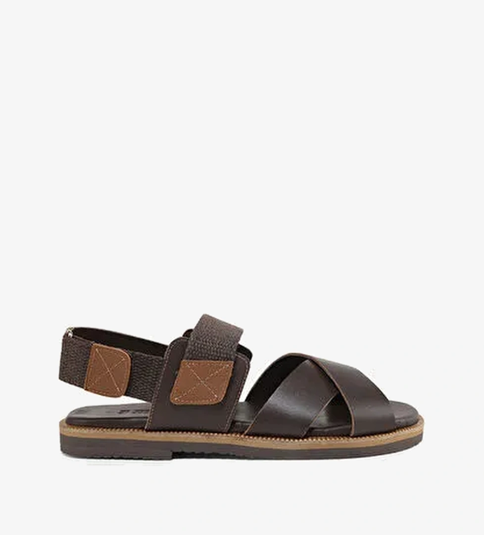 ÇAPRAZ DERİ SANDALET - Görsel 1