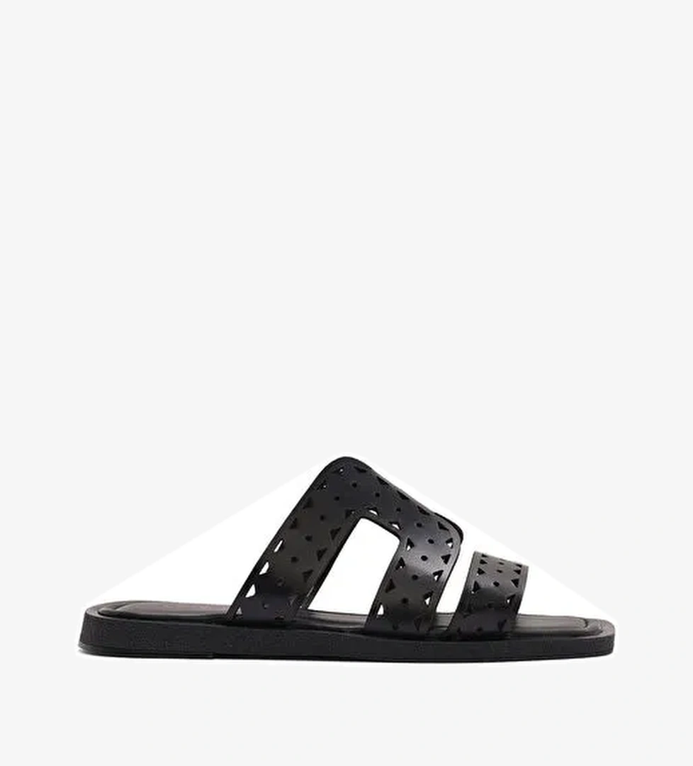 Derimod Derimod Kadın Siyah Deri Terlik 25SFD182718 Sandalet & Terlik | Boyner Siyah - 1. görsel