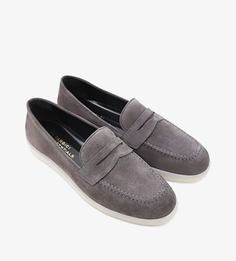 Yargıcı Haki Kadın Süet Loafer 24KKAY4011X - Görsel 1