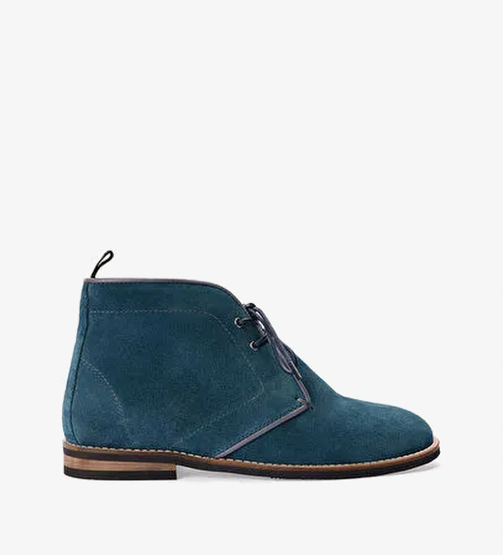 RENK DETAYLI DERİ SÜET BOT - Görsel 1