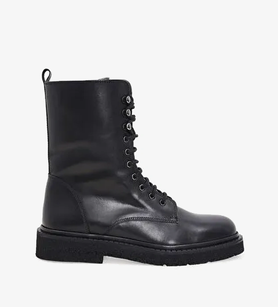 TAŞ DETAYLI DERİ BAĞCIKLI BOT - Görsel 1