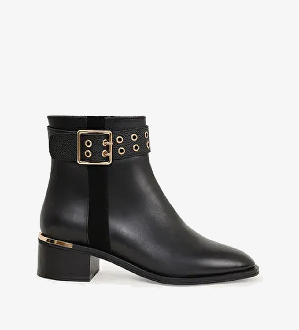 Yargıcı Yargıcı Siyah METAL TOPUK VE TOKA DETAYLI DERİ BOT | Boyner Siyah - 1. görsel