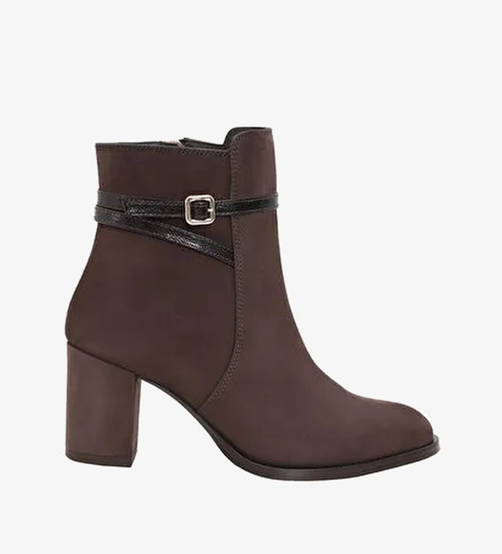 TOKA DETAYLI DERİ TOPUKLU BOT - Görsel 1