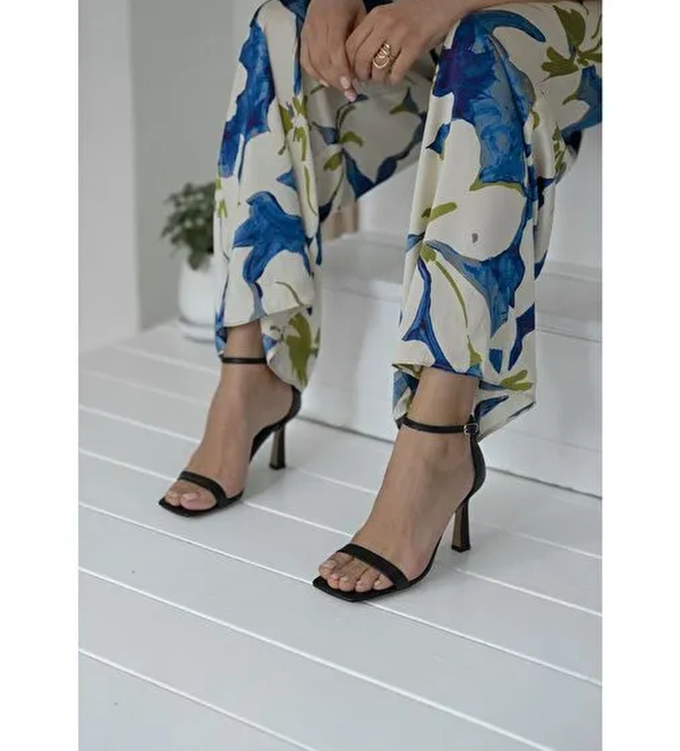 Arrow Siyah Hakiki Deri Topuklu Ayakkabı - Görsel 1