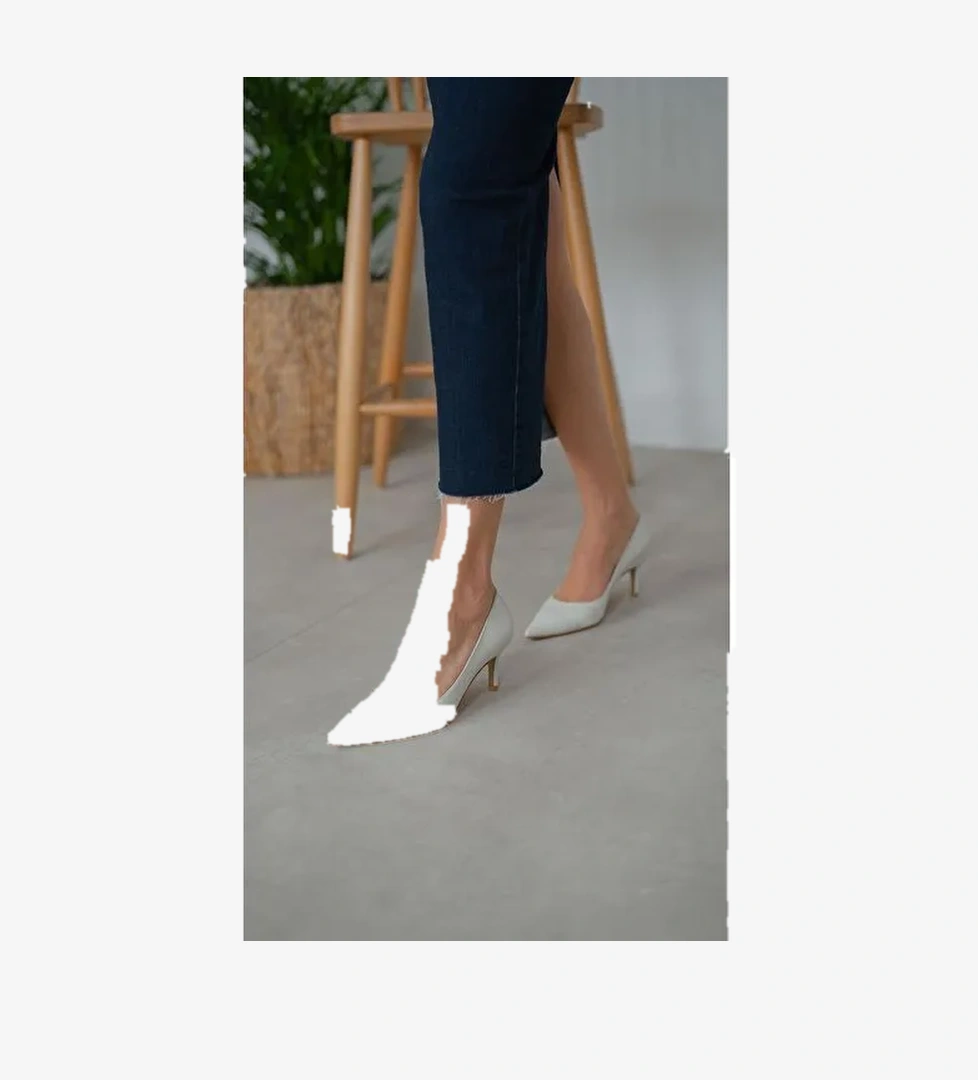 Brant Ekru Hakiki Deri Topuklu Ayakkabı - Görsel 1