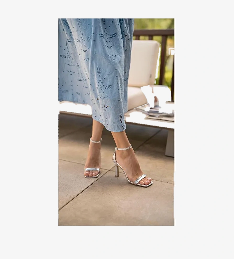 Arrow Lame Hakiki Deri Topuklu Ayakkabı - Görsel 1