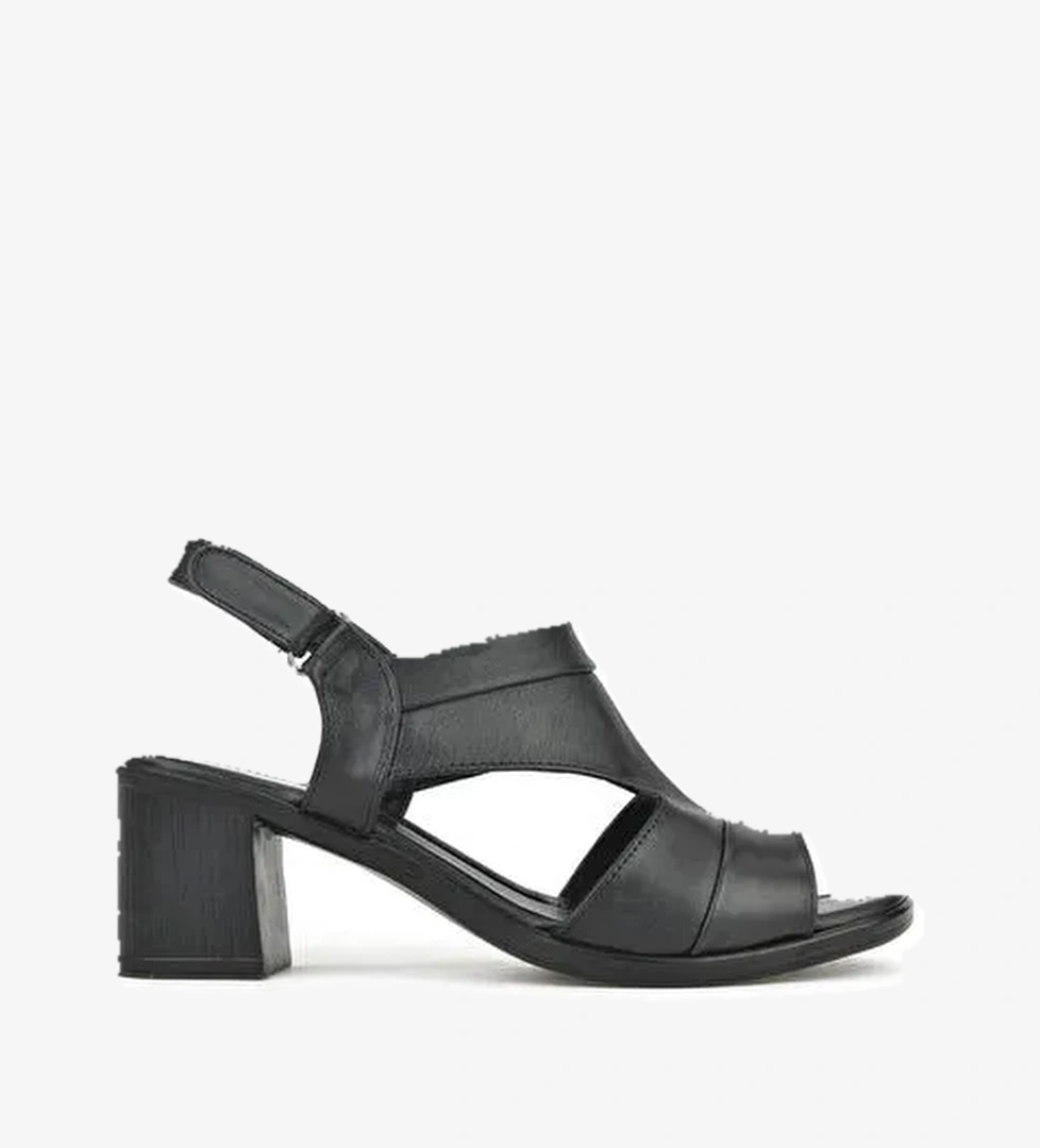 Ziya Siyah Kadın Deri Topuklu Sandalet 1411020Z2211_000 - Görsel 1