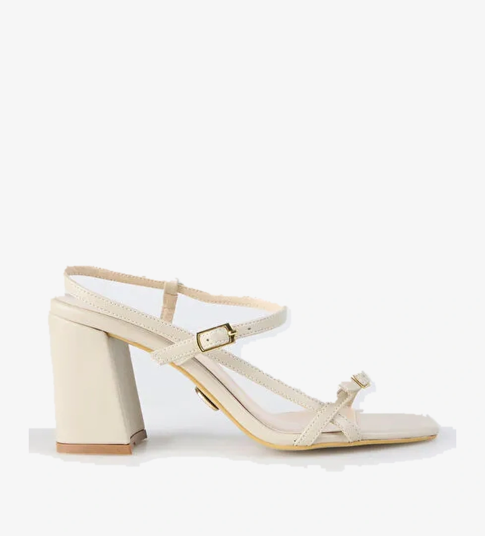 Fabrika Bej Kadın Topuklu Ayakkabı BILTHE - Görsel 1