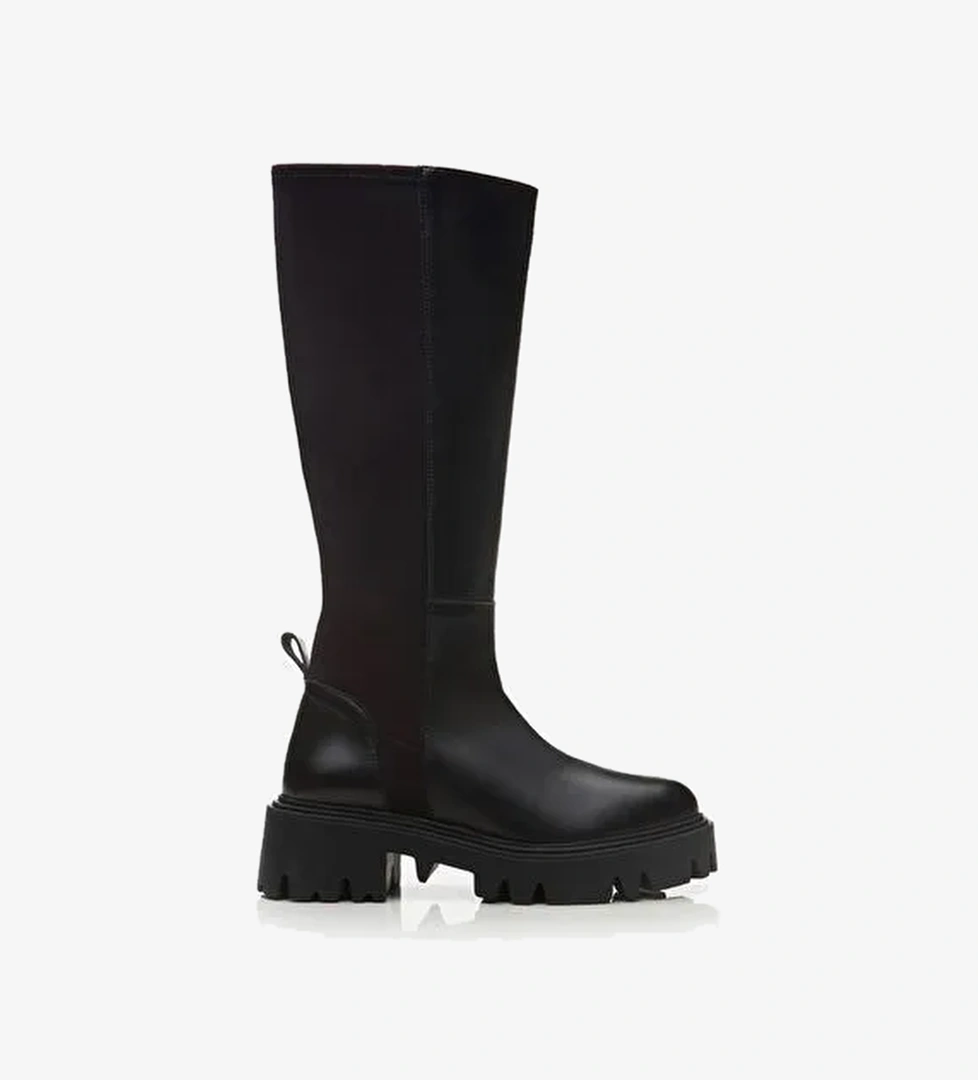 Hakiki Deri Siyah Kadın Çizme - Görsel 1