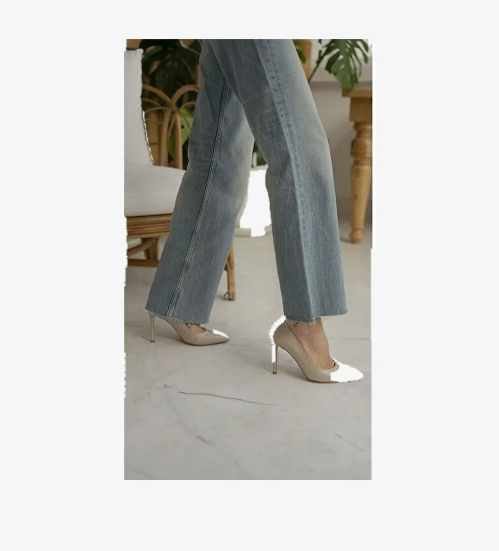 Ece'nin Butiği Bej Kadın Deri Stiletto Ping-50 - Görsel 1