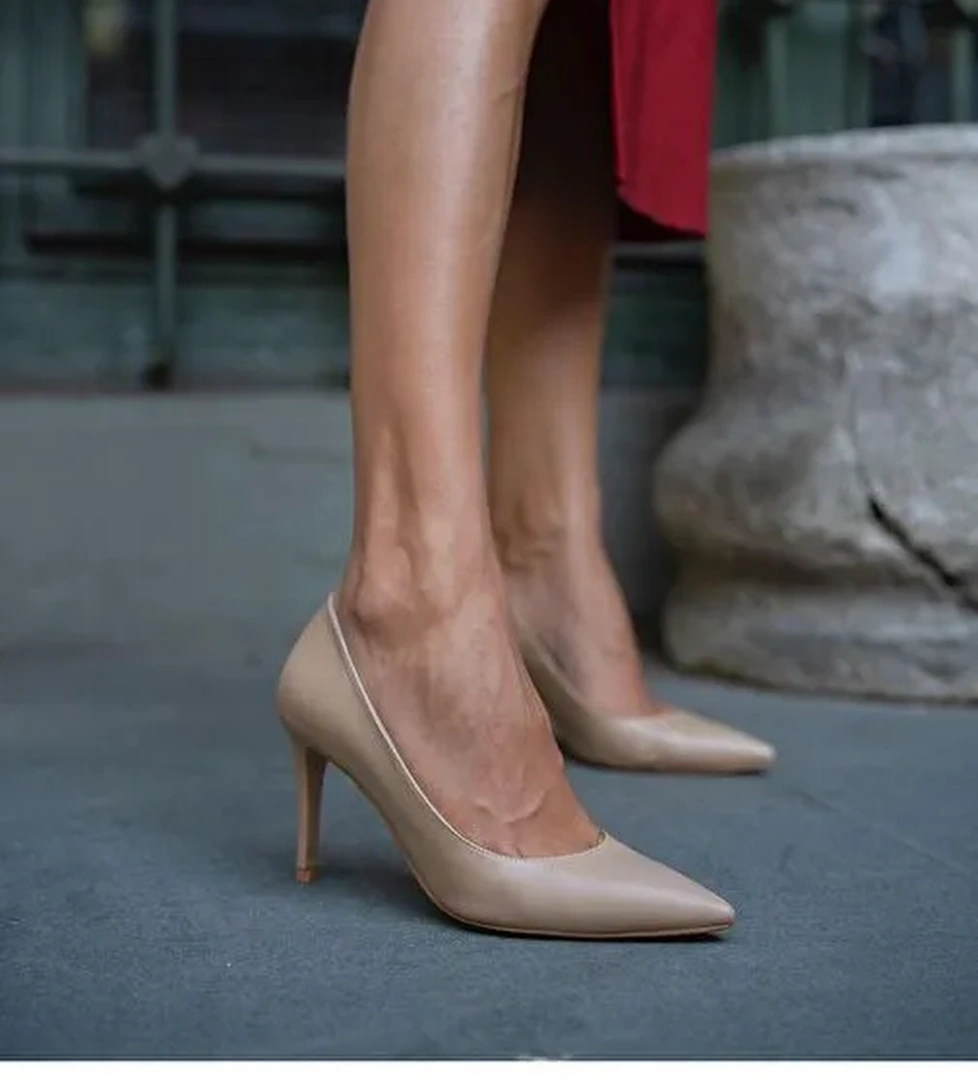 Ece'nin Butiği Bej Kadın Deri Stiletto Pael-159 - Görsel 1