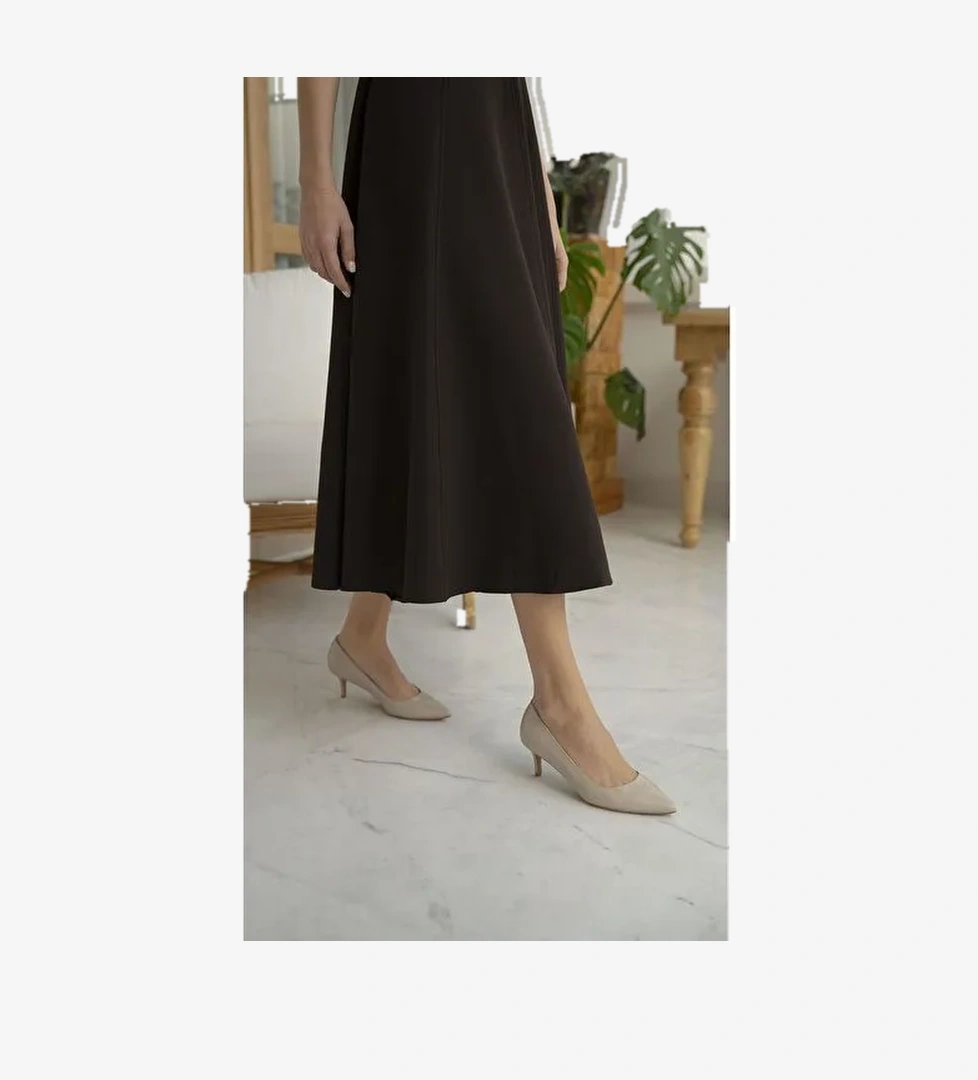 Ece'nin Butiği Bej Kadın Deri Stiletto Nell-50 - Görsel 1