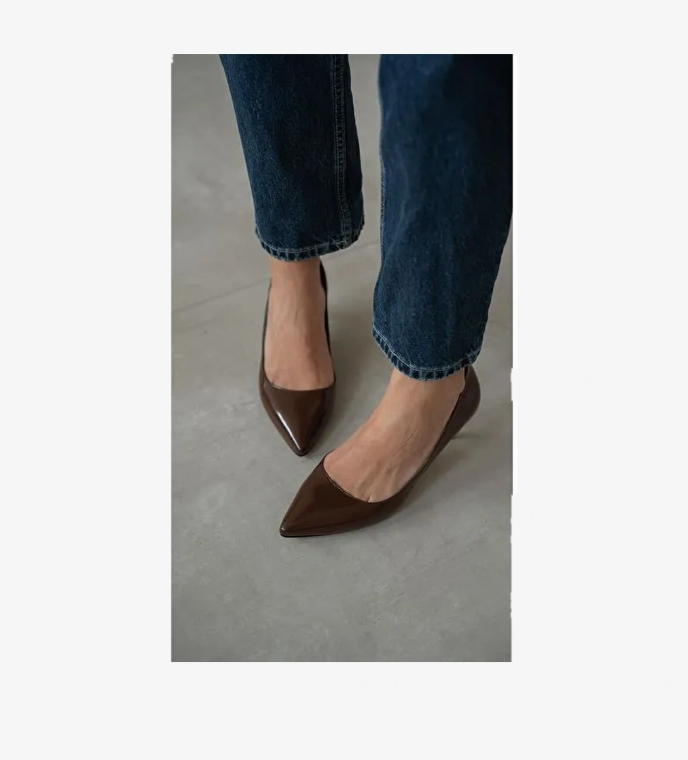 Ece'nin Butiği Kahverengi Kadın Rugan Stiletto Nell-1048 - Görsel 1