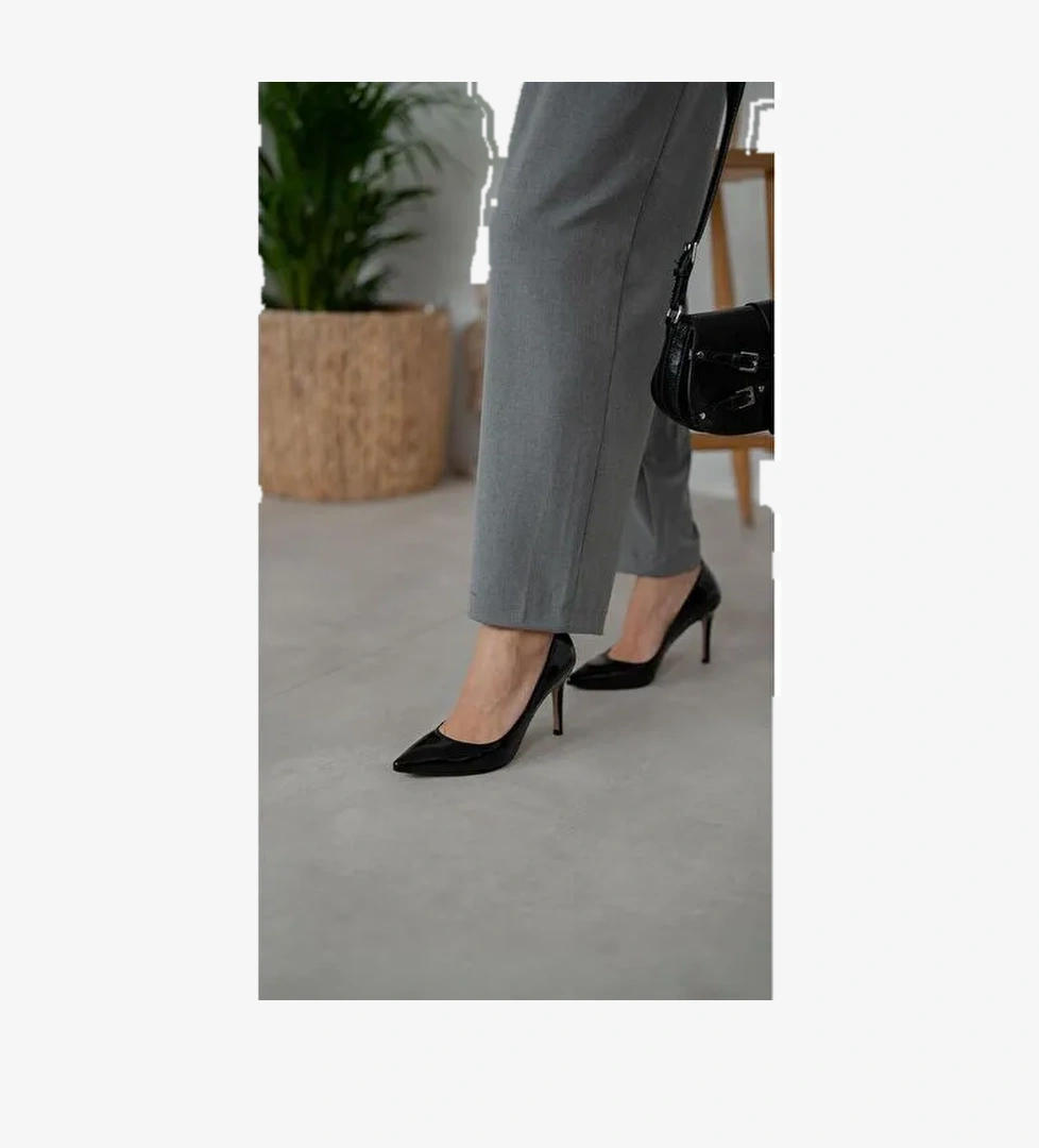 Ece'nin Butiği Siyah Kadın Rugan Stiletto Pael-65