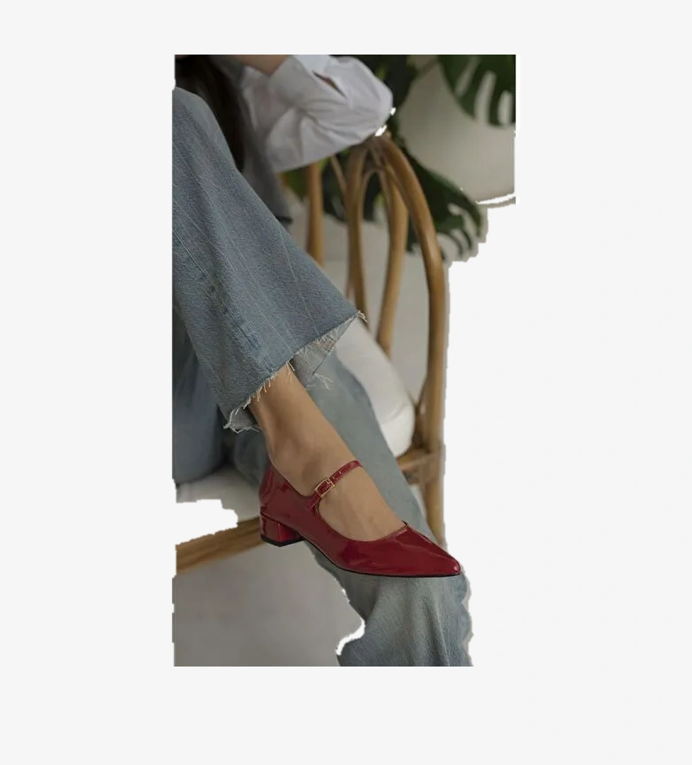 Hofman Kırmızı Rugan Topuklu Ayakkabı - Görsel 1