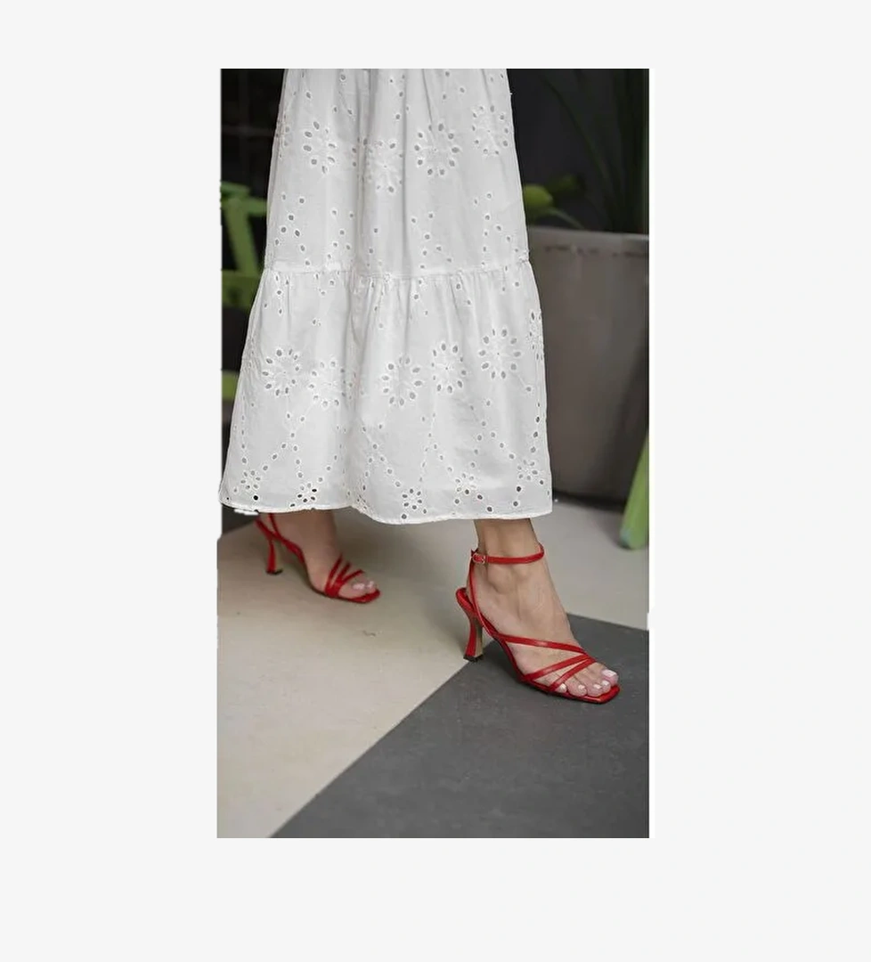 Tobias Kırmızı Hakiki Deri Topuklu Ayakkabı - Görsel 1