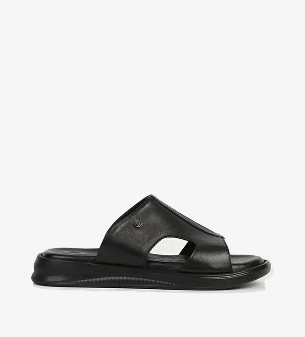 Pierre Cardin Hakiki Deri Siyah Erkek Terlik PC-7324 - Görsel 1