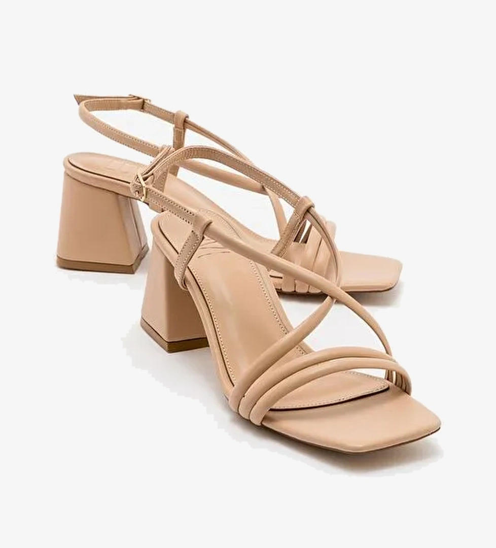 DAİSY Koyu Bej Cilt Kadın Topuklu Ayakkabı - Görsel 1