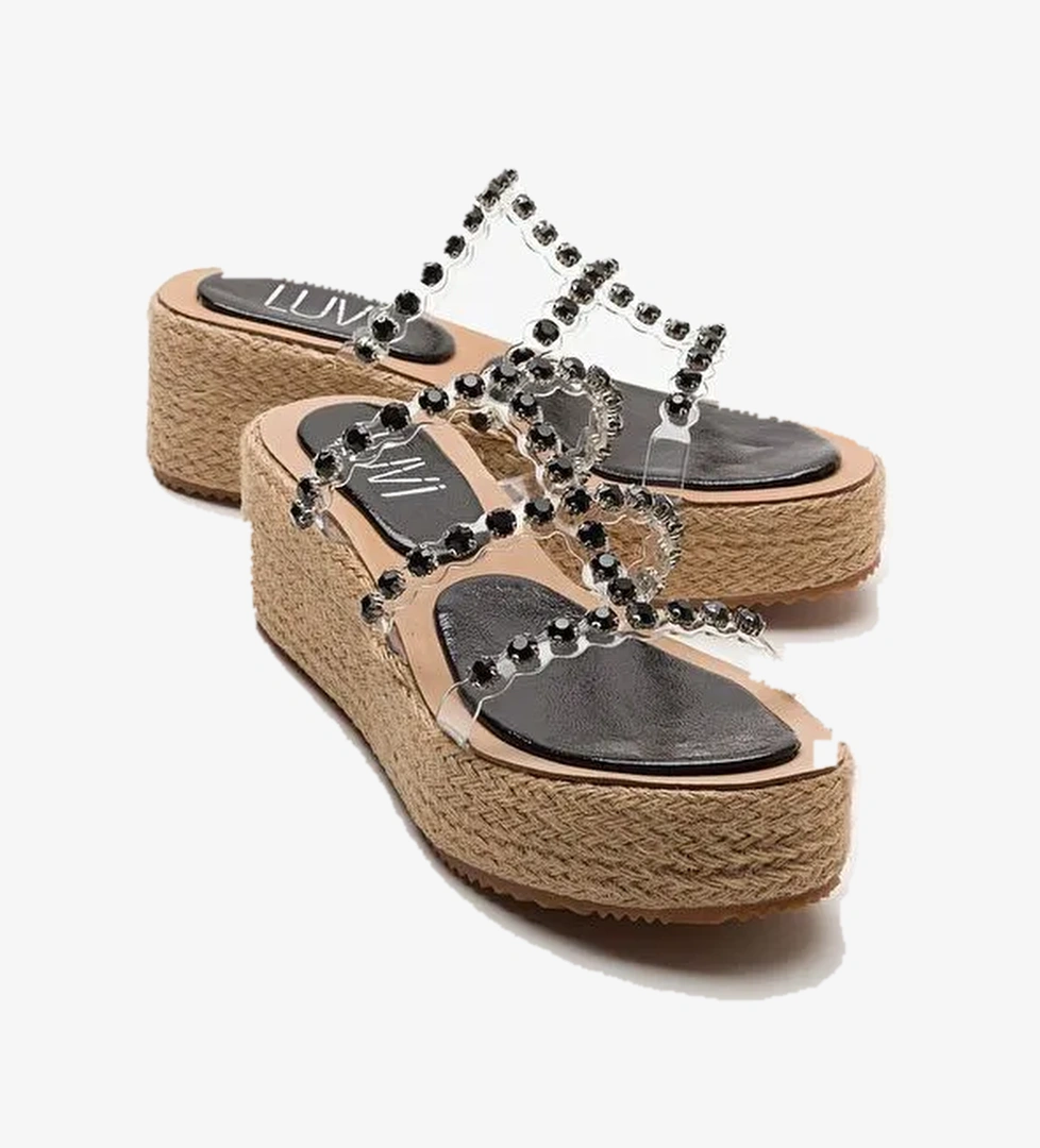 Luvi Shoes Siyah Kadın Topuklu Terlik 74-500 - Görsel 1