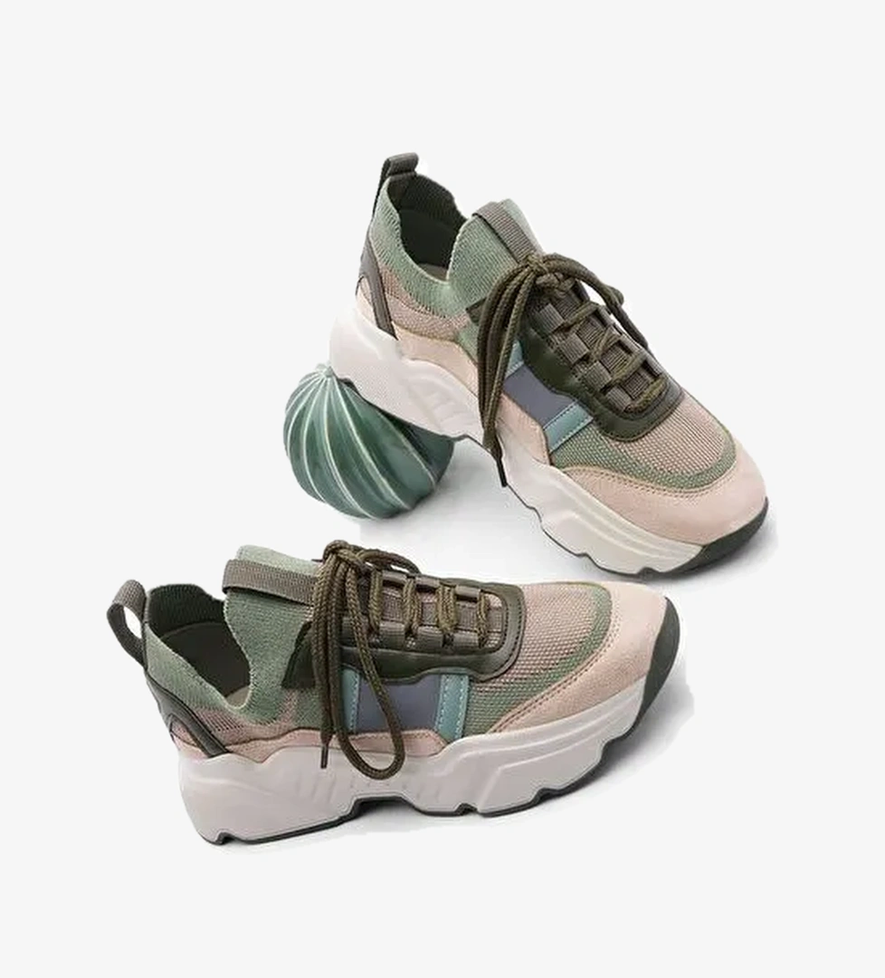 Marjin Haki-Bej Kadın Sneaker 3210277501 - Görsel 1