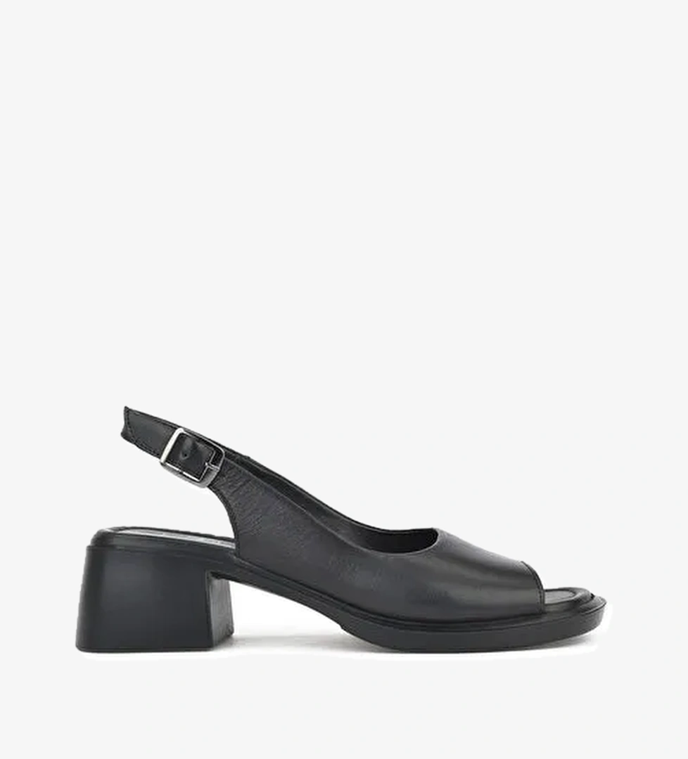 Ziya Siyah Kadın Deri Topuklu Sandalet 151992Z8004_000 - Görsel 1