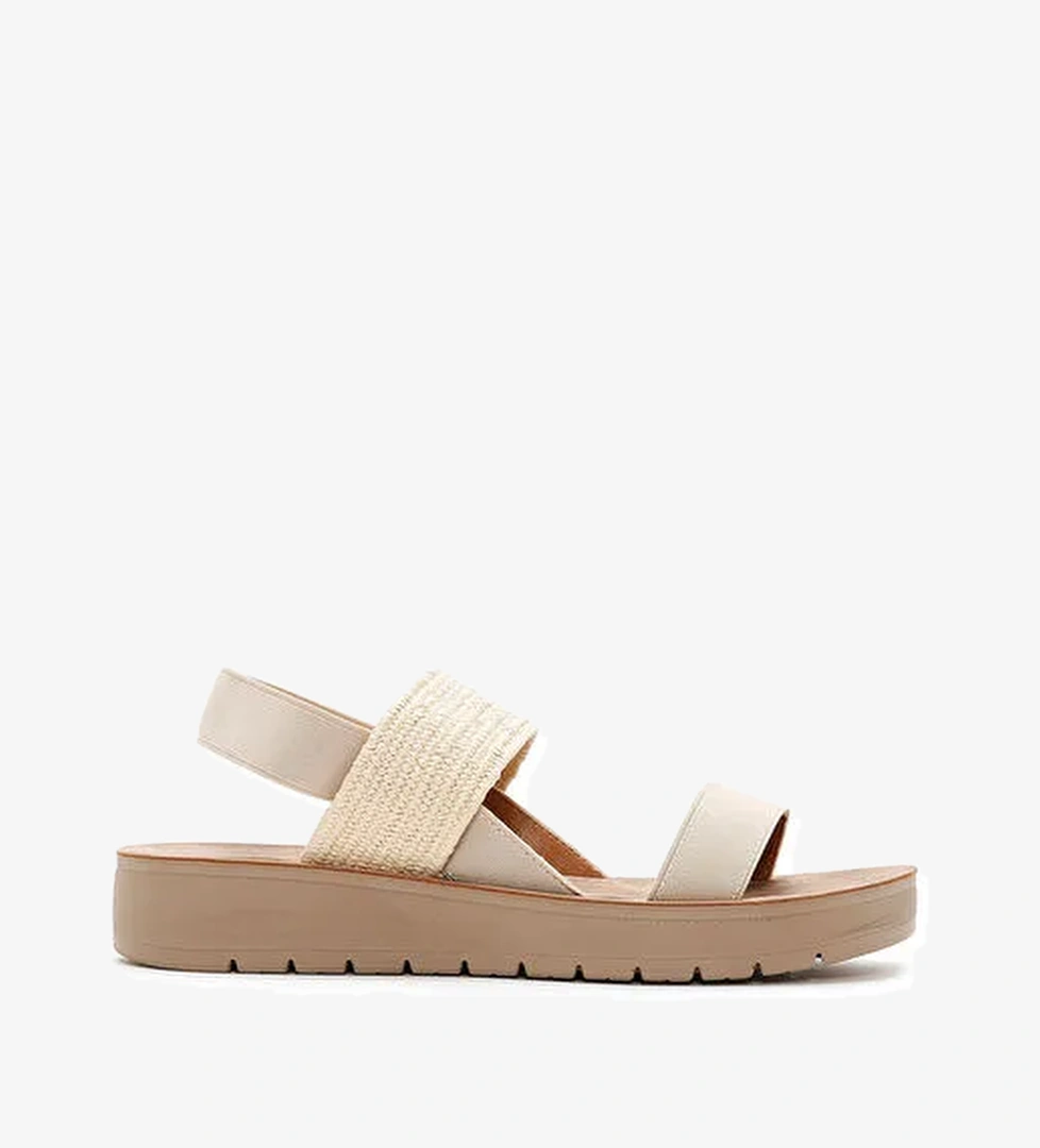 Derimod Derimod Kadın Bej Bilekten Lastikli Sandalet 24SFE461514 Sandalet & Terlik | Boyner Bej - 1. görsel