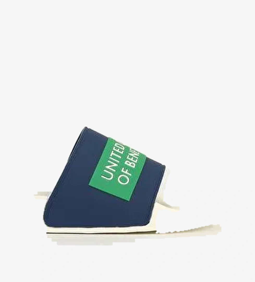 United Colors of Benetton Beyaz-Lacivert Erkek Terlik BN-1430-Beyaz Lacivert - Görsel 1