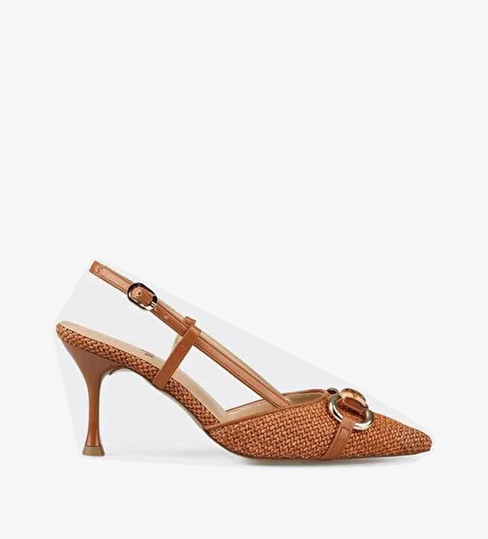 Elle Bej Kadın Topuklu Ayakkabı ESKAN - Görsel 1