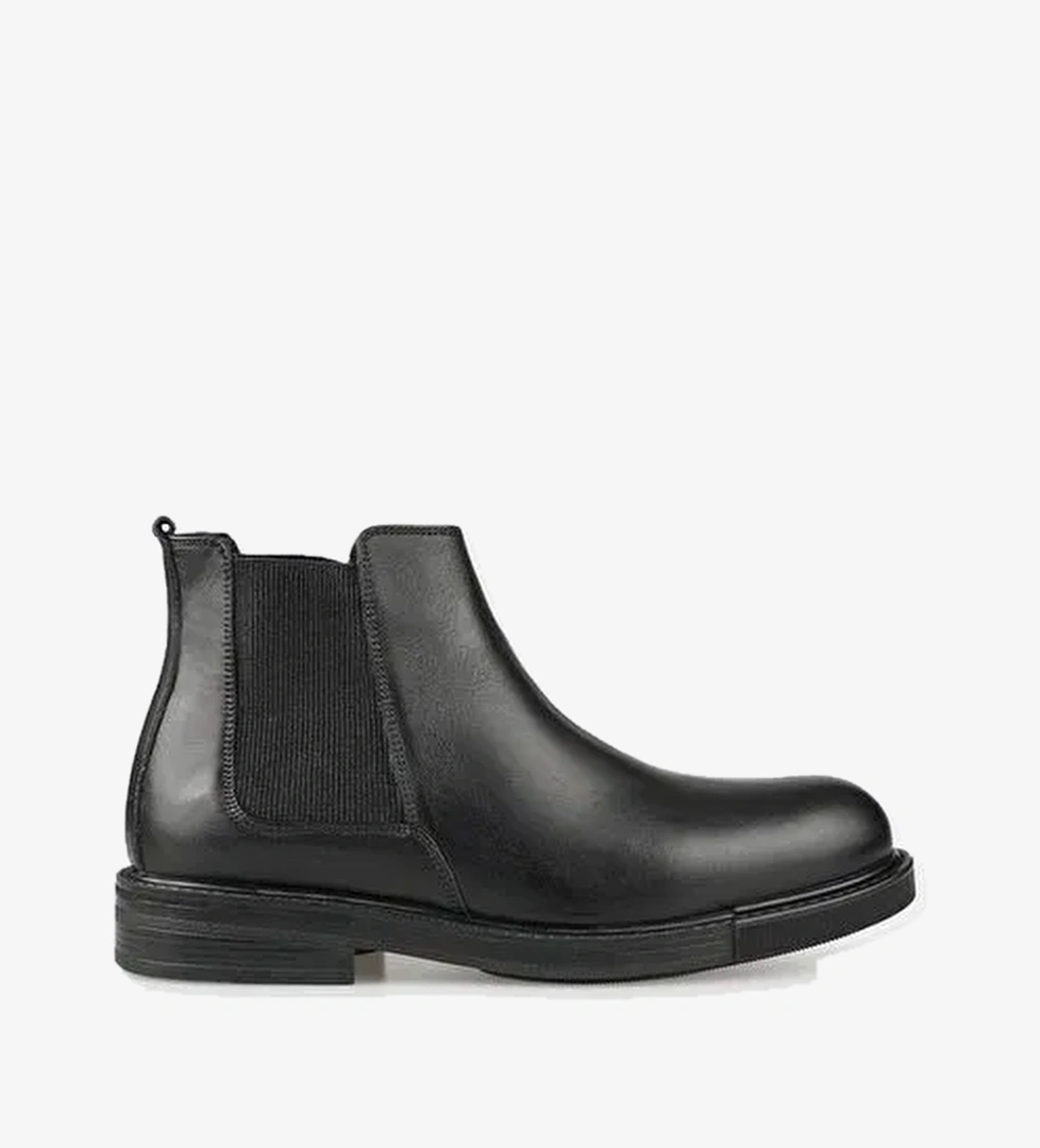Siyah Deri Erkek Günlük Bot - Görsel 1