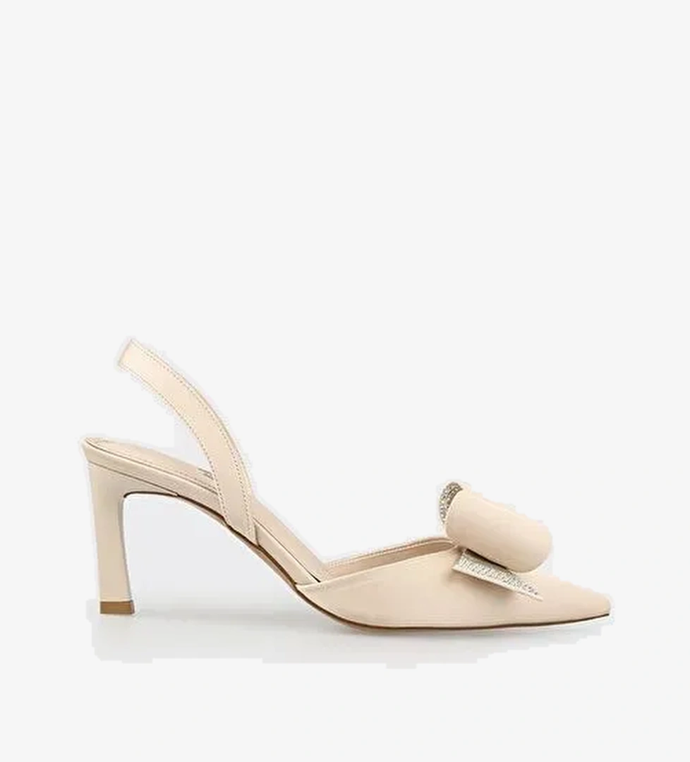 Elle Siyah Kadın Saten Topuklu Ayakkabı GROEN - Görsel 1