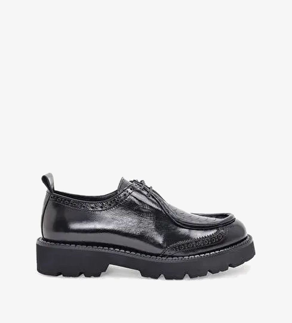 Yargıcı Siyah Kadın Deri Klasik Ayakkabı 24KKAY4012X - Görsel 1