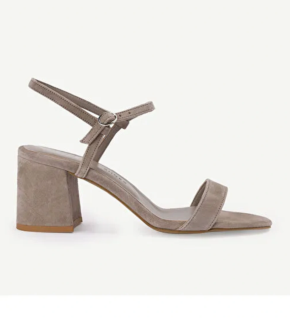 Yargıcı Mavi Kadın Süet Topuklu Ayakkabı 23YKAY4049X - Görsel 1