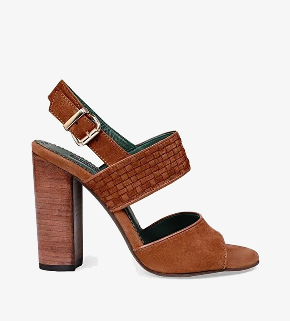 KÖSELE KAPLAMA YUMUŞAK DERİ TOPUKLU AYAKKABI - Görsel 1