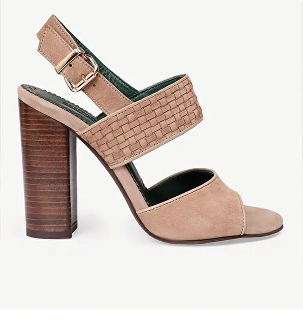 KÖSELE KAPLAMA YUMUŞAK DERİ TOPUKLU AYAKKABI - Görsel 1