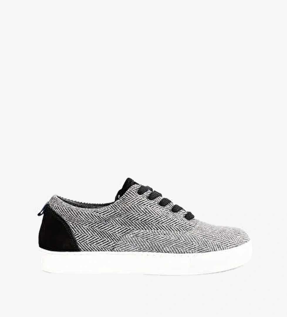 Yargıcı Gri Kadın Kumaş - Süet Sneaker 23KKAY4479X - Görsel 1