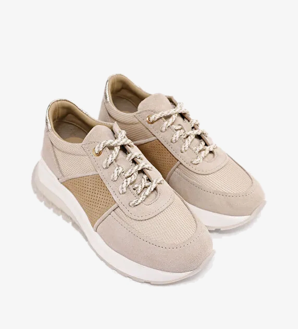Yargıcı Yargıcı Bej FİLE DETAYLI DERİ SNEAKERS | Boyner Bej - 1. görsel