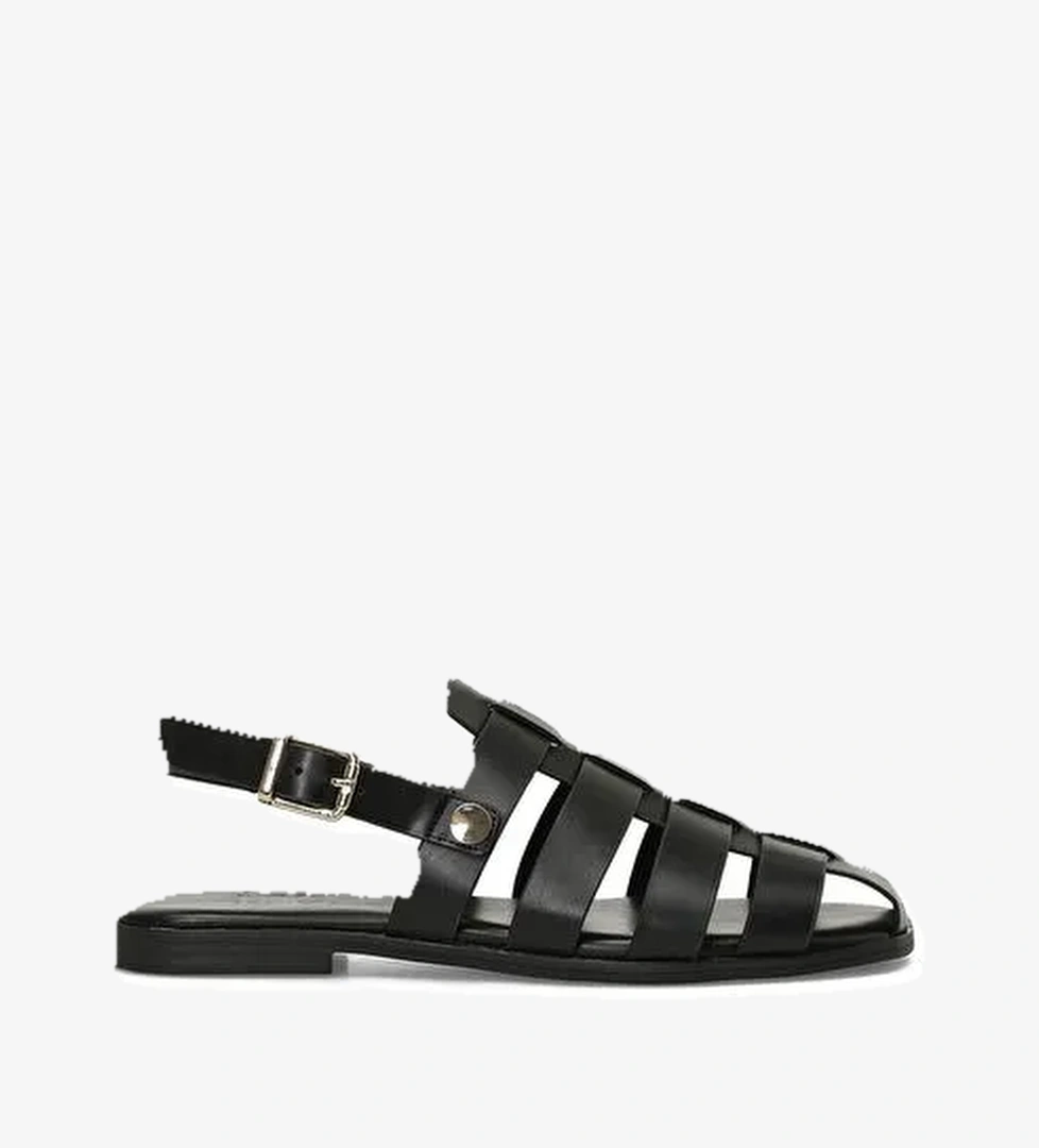 INCI ASHA 5FX Siyah Kadın Düz Sandalet - Görsel 1