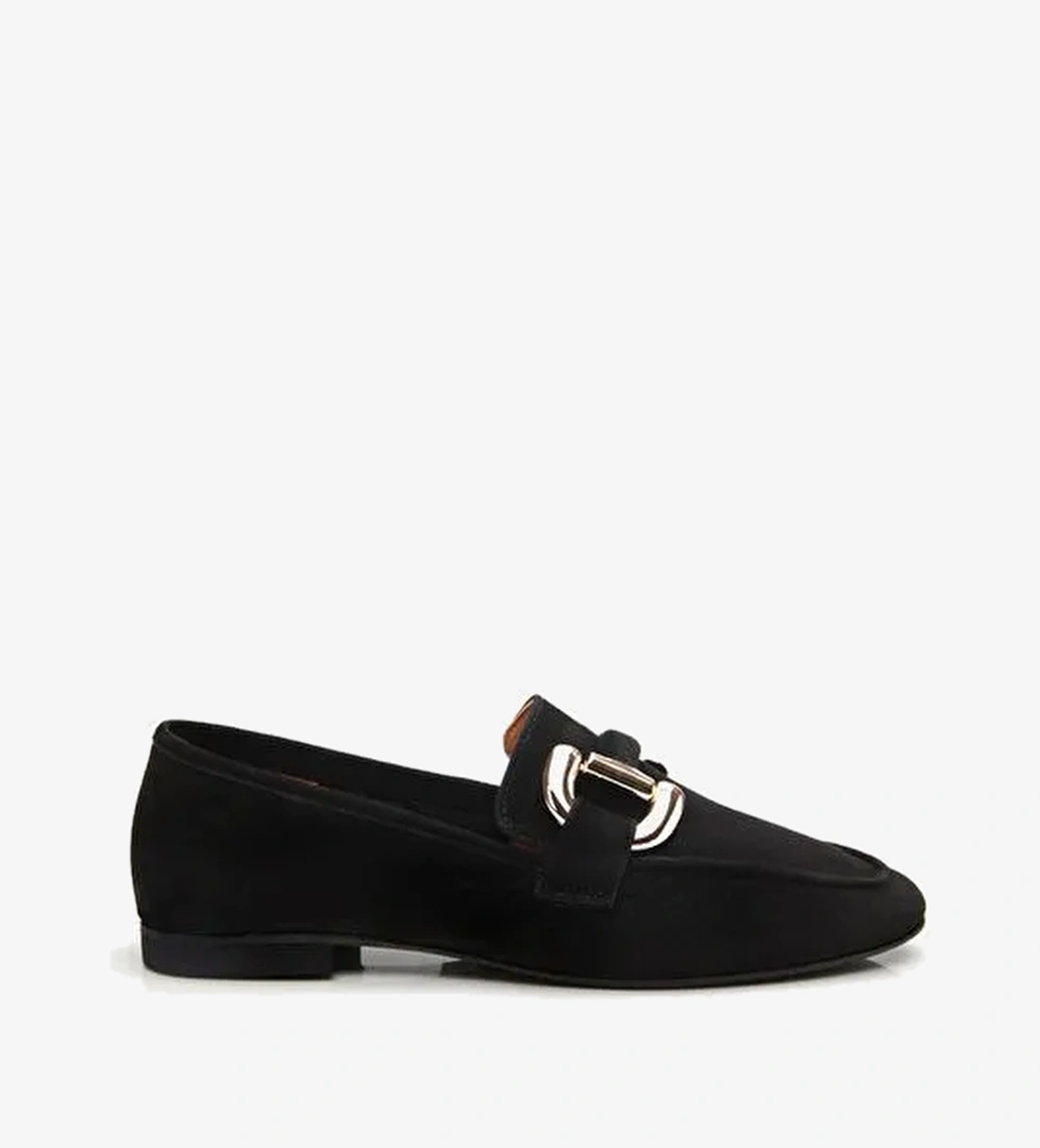 Hotiç Siyah Kadın Süet Loafer 01AYH303970A100 - Görsel 1