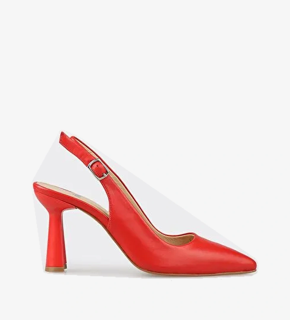Elle Kırmızı Kadın Deri Topuklu Ayakkabı BARBOLES-3 - Görsel 1