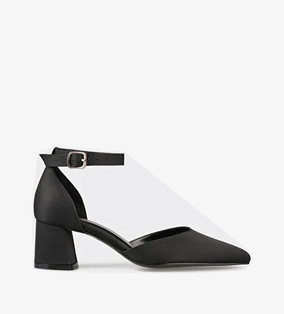 Elle Siyah Kadın Saten Topuklu Ayakkabı KNAVS-1 - Görsel 1